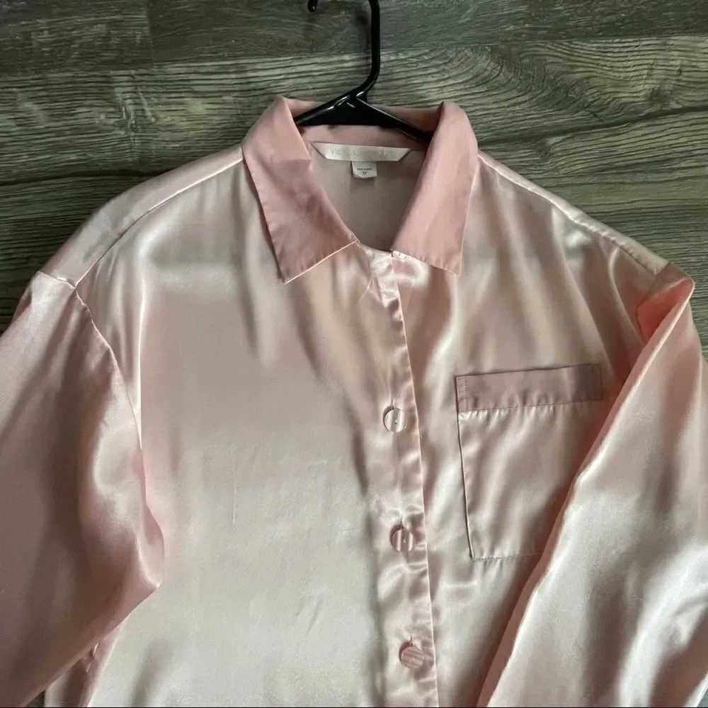 VICTORIA’S SECRET Vintage Light Baby Blush Pink Satin Pajama Pants Set